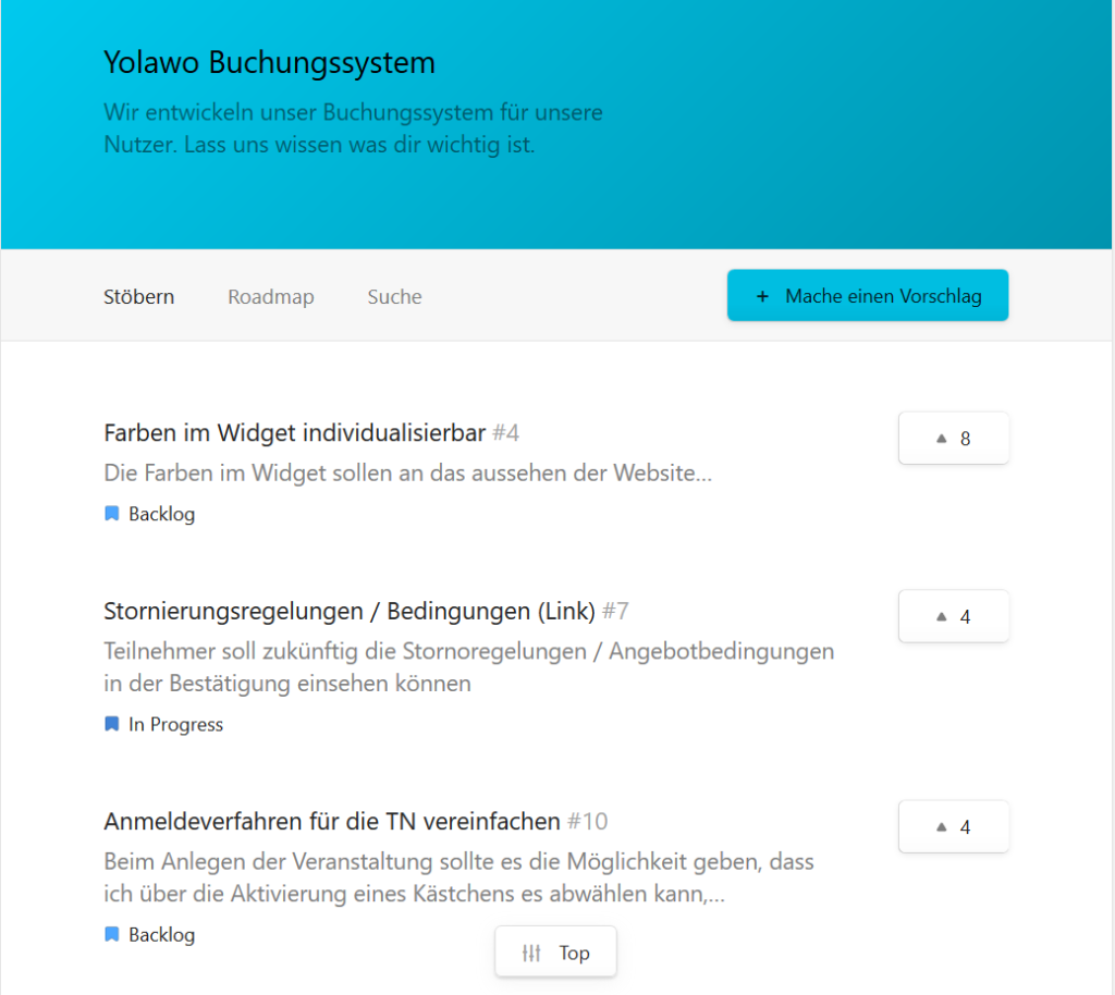 Vereine geben ihr Feedback mit in die Entwicklung des Buchungssystem für Kurse