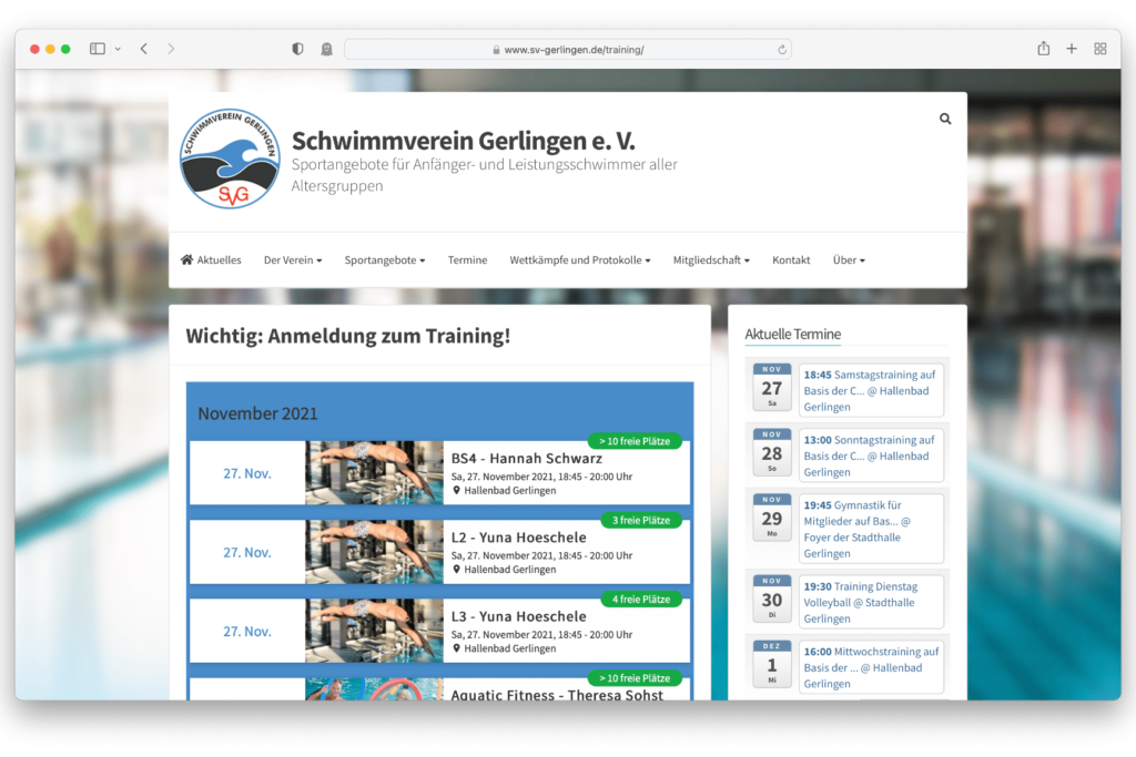 Trainingsanmeldung SV Gerlingen e.V.