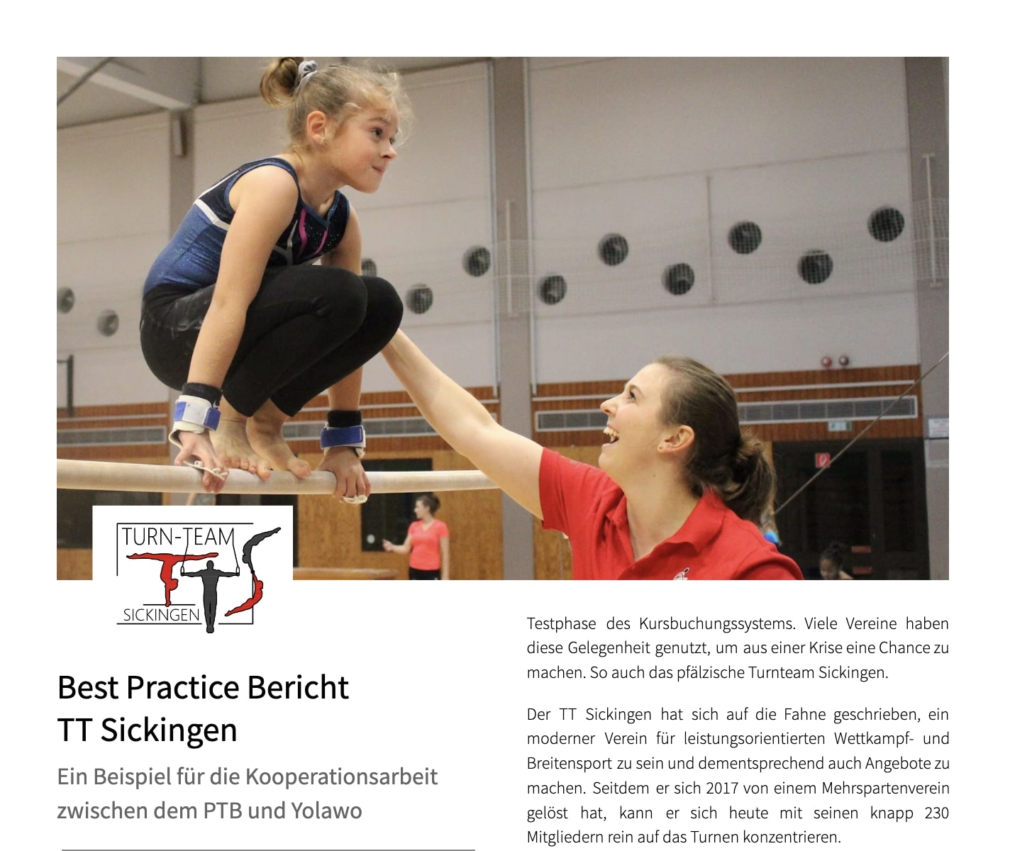 Bes Practice Bericht - TT Sickingen Cover